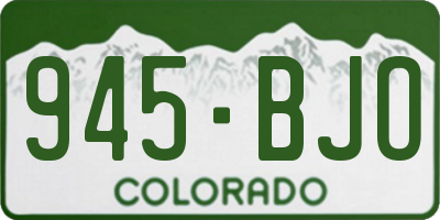 CO license plate 945BJO