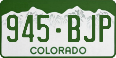 CO license plate 945BJP