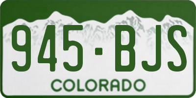 CO license plate 945BJS