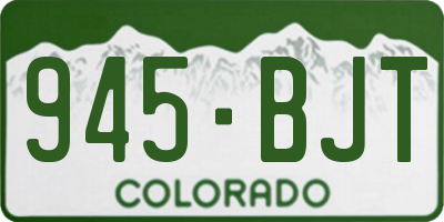 CO license plate 945BJT