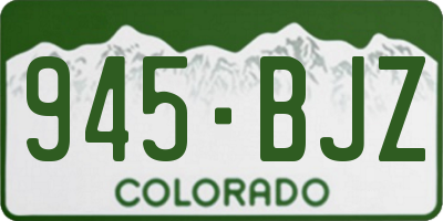 CO license plate 945BJZ