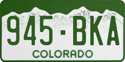 CO license plate 945BKA