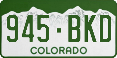 CO license plate 945BKD