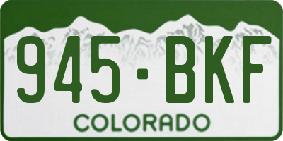 CO license plate 945BKF