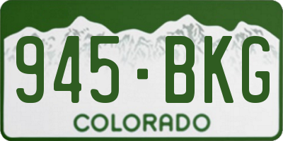 CO license plate 945BKG