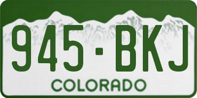 CO license plate 945BKJ