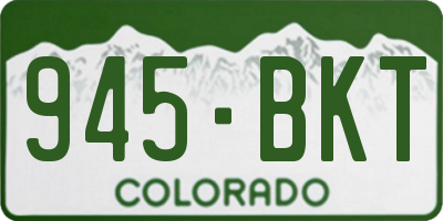 CO license plate 945BKT