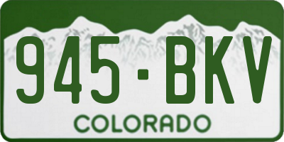 CO license plate 945BKV