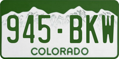 CO license plate 945BKW