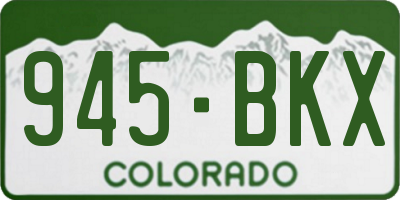 CO license plate 945BKX