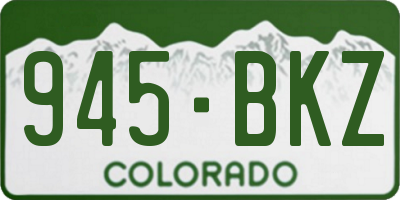 CO license plate 945BKZ