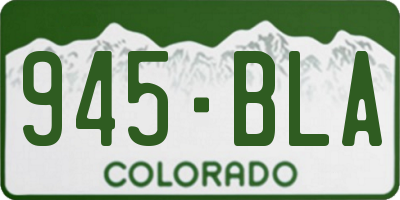 CO license plate 945BLA