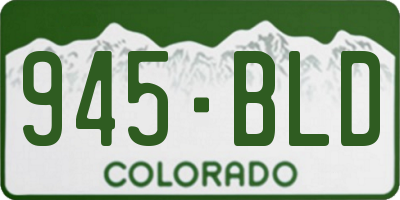 CO license plate 945BLD