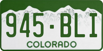 CO license plate 945BLI