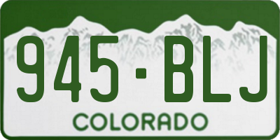 CO license plate 945BLJ