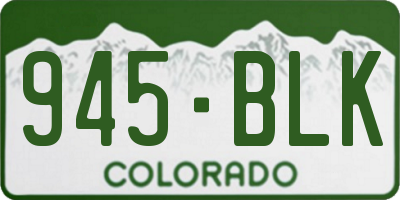 CO license plate 945BLK