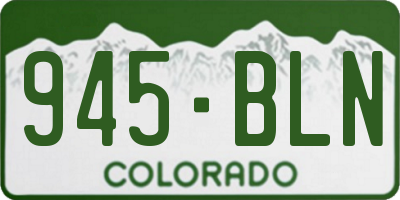 CO license plate 945BLN