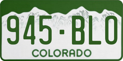 CO license plate 945BLO