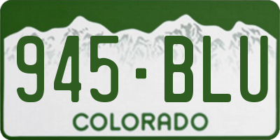 CO license plate 945BLU