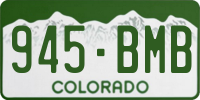 CO license plate 945BMB