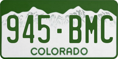 CO license plate 945BMC