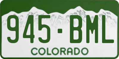 CO license plate 945BML