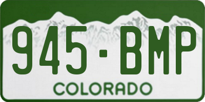 CO license plate 945BMP