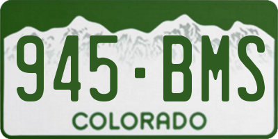 CO license plate 945BMS