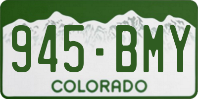 CO license plate 945BMY
