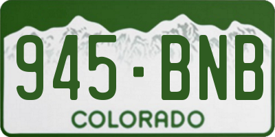 CO license plate 945BNB