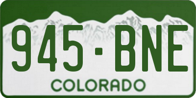 CO license plate 945BNE