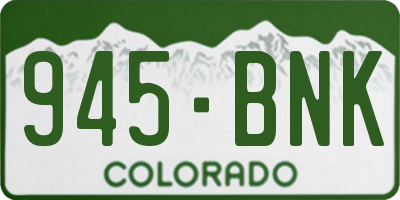 CO license plate 945BNK