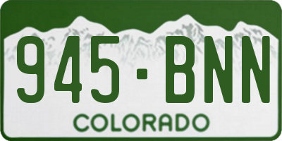 CO license plate 945BNN