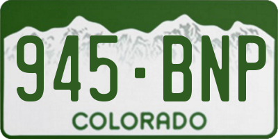 CO license plate 945BNP