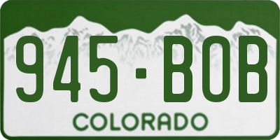 CO license plate 945BOB