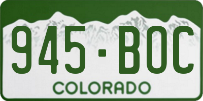 CO license plate 945BOC