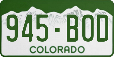 CO license plate 945BOD