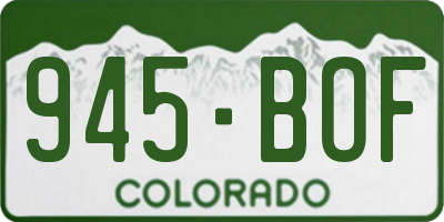 CO license plate 945BOF