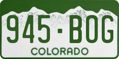 CO license plate 945BOG