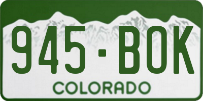 CO license plate 945BOK