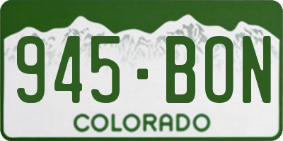 CO license plate 945BON