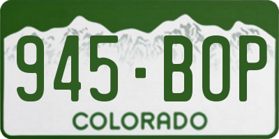 CO license plate 945BOP