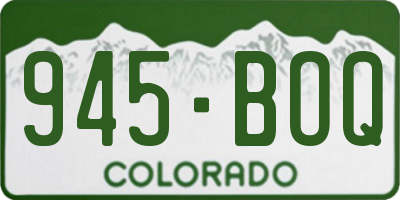 CO license plate 945BOQ