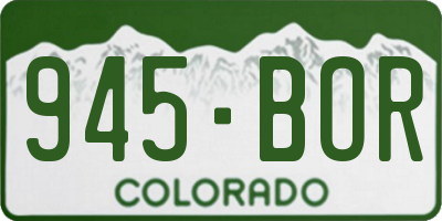 CO license plate 945BOR