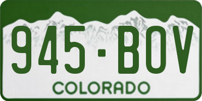 CO license plate 945BOV