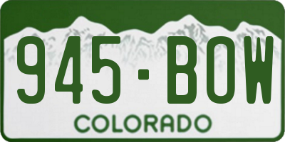 CO license plate 945BOW