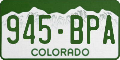 CO license plate 945BPA