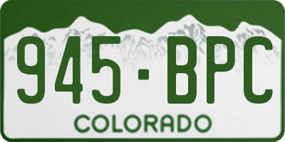 CO license plate 945BPC