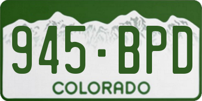 CO license plate 945BPD