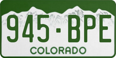 CO license plate 945BPE